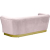 Meridian Furniture Bellini Pink Velvet Sofa with Gold Steel Base