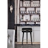 Meridian Furniture Coral Upholstered Velvet Black Swivel Bar Stool