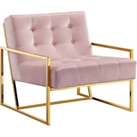 Pierre Pink Velvet Accent Chair