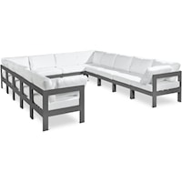 Nizuc White Water Resistant Fabric Outdoor Patio Modular Sectional