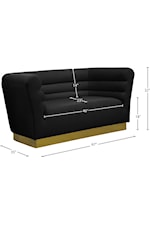 Meridian Furniture Bellini Contemporary Cream Velvet Sofa with Gold Steel Base