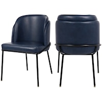 Jagger Navy Faux Leather Dining Chair