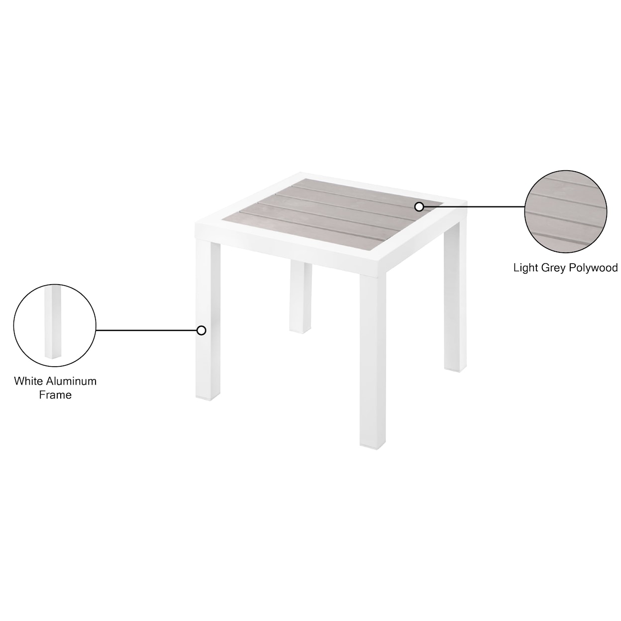 Meridian Furniture Nizuc Aluminum End Table