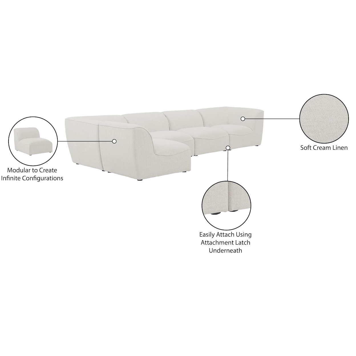 Meridian Furniture Miramar Modular Sectional