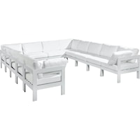 Nizuc White Water Resistant Fabric Outdoor Patio Modular Sectional