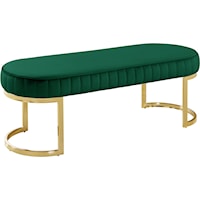 Lemar Green Velvet Bench