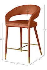 Meridian Furniture Destiny Contemporary Upholstered Cognac Velvet Dining Chair