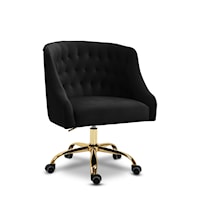 Contemporary Arden Office Chair Black Velvet