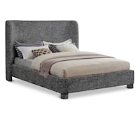 Penny Black Polyester Fabric King Bed