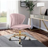 Meridian Furniture Finley Pink Velvet Office Chair with Gold Base