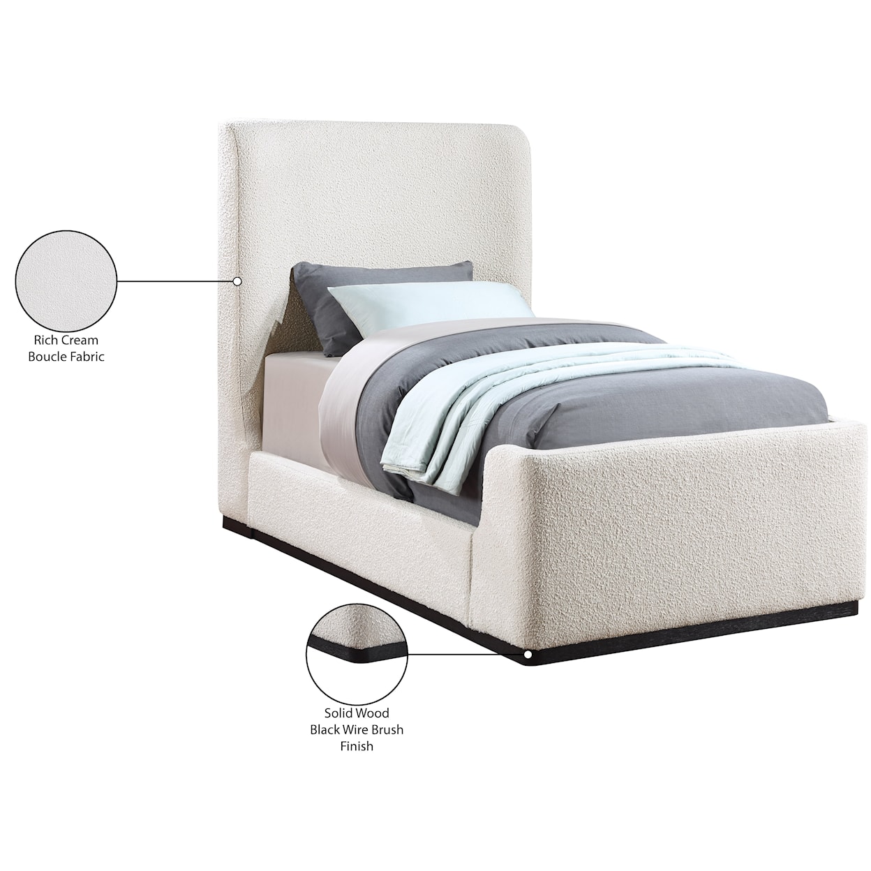 Meridian Furniture Oliver Twin Bed (3 Boxes)