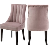 Oxford Pink Velvet Dining Chair