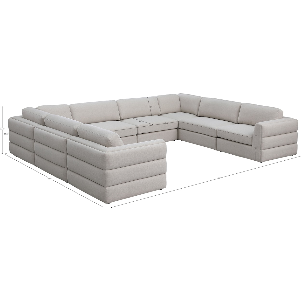 Meridian Furniture Beckham Modular Sectional