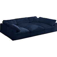 Cozy Navy Velvet Comfort Modular Sectional