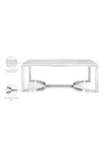 Meridian Furniture Copley Contemporary Chrome End Table with Stone Top