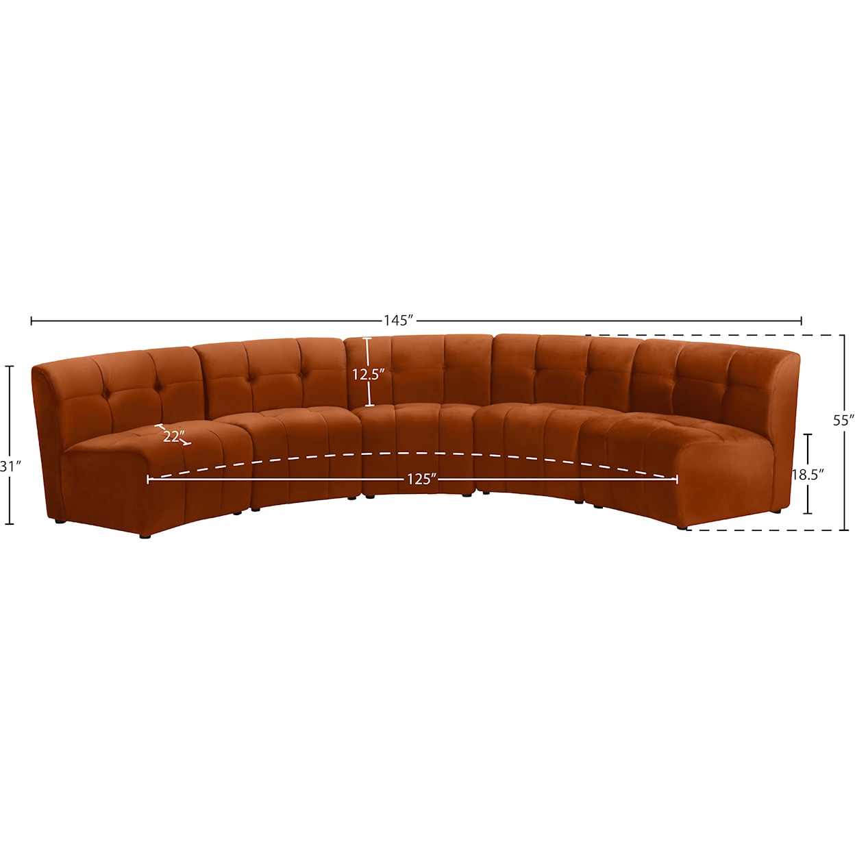 Meridian Furniture Limitless 5pc. Modular Sectional