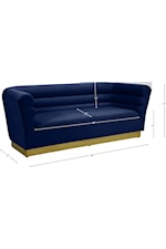 Meridian Furniture Bellini Contemporary Navy Velvet Accent Chair with Gold Base