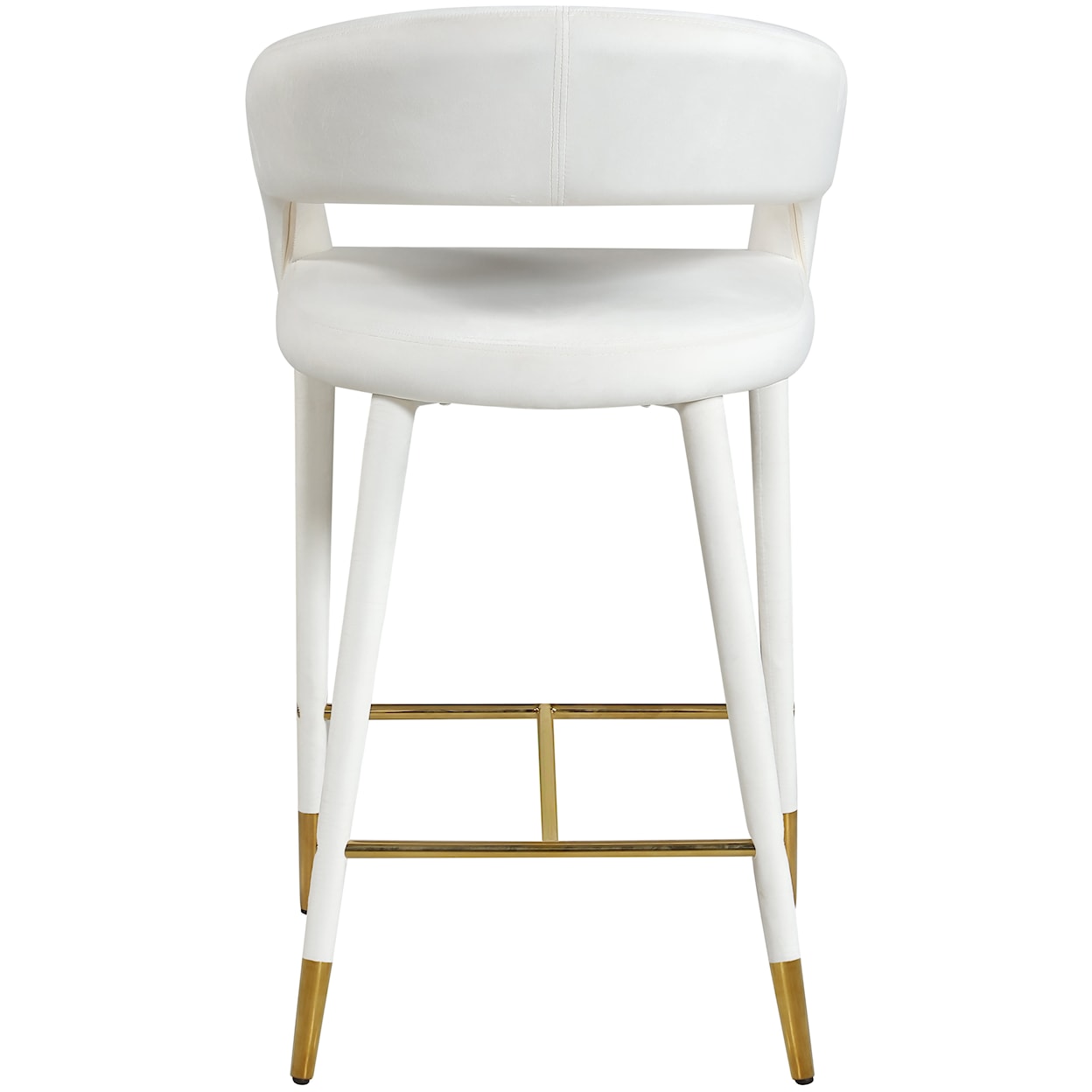 Meridian Furniture Destiny Upholstered Cream Velvet Counter Stool