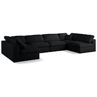 Plush Black Velvet Standard Comfort Modular Sectional