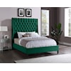 Meridian Furniture Fritz Upholstered Green Velvet Queen Bed 