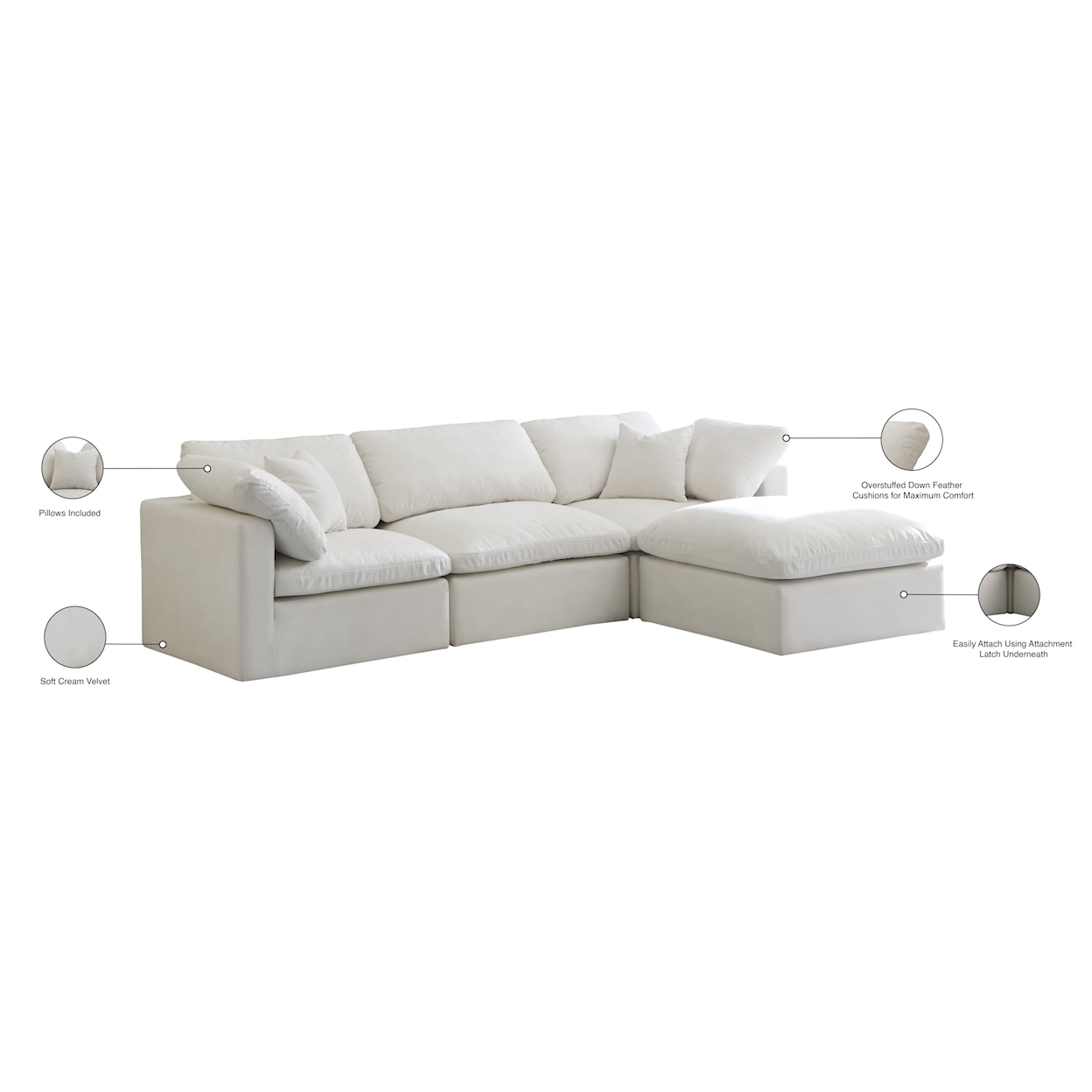 Meridian Furniture Plush Standard Comfort Modular Sectional