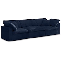 Cozy Navy Velvet Comfort Modular Sofa