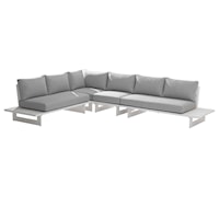 Maldives Grey Water Resistant Fabric Outdoor Patio Modular Sectional