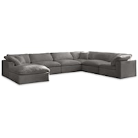 Cozy Grey Velvet Comfort Modular Sectional