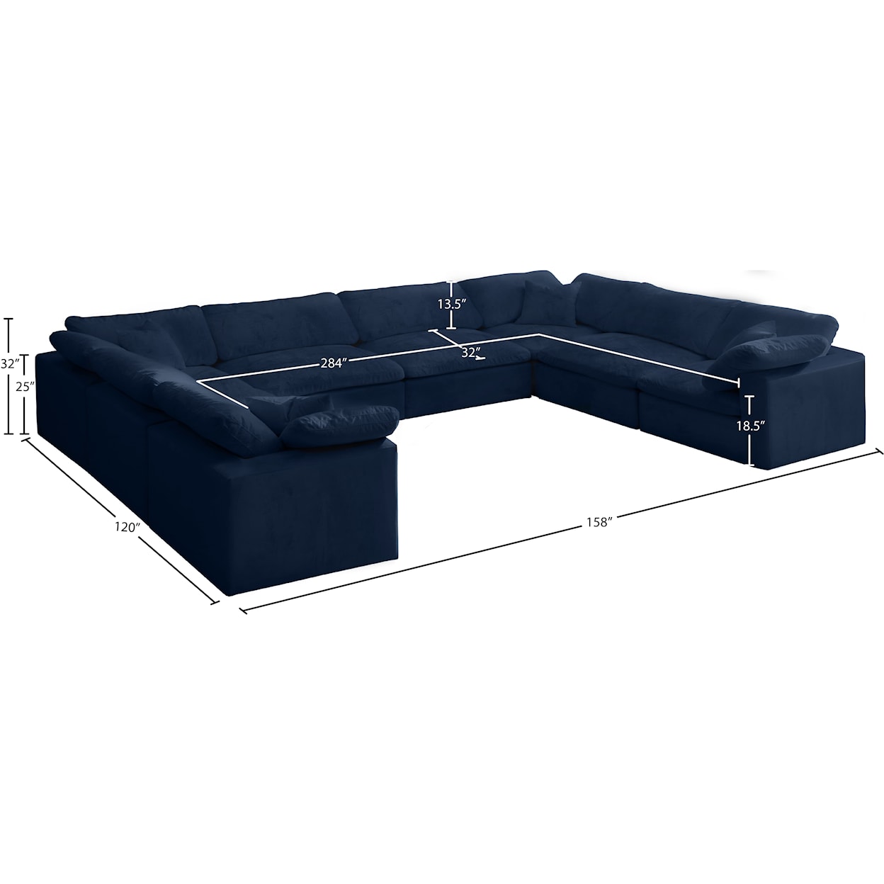 Meridian Furniture Cozy Comfort Modular Sectional