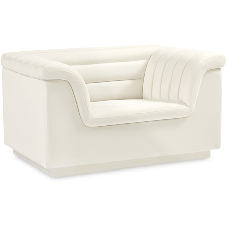 Cascade Cream Velvet Fabric Chair