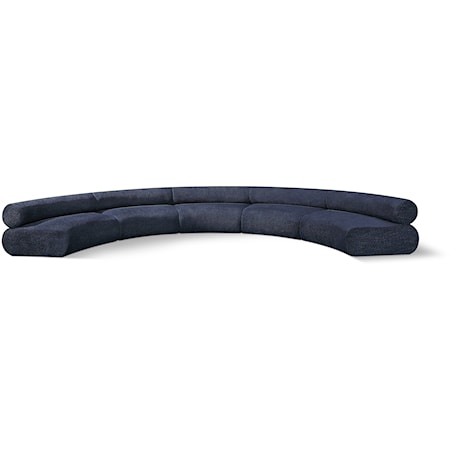 Bale Navy Chenille Fabric Modular Sofa