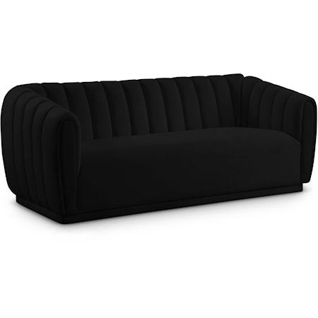 Contemporary Dixie Sofa Black Velvet