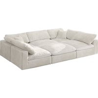 Cozy Cream Velvet Comfort Modular Sectional