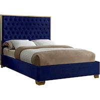 Lana Navy Velvet King Bed