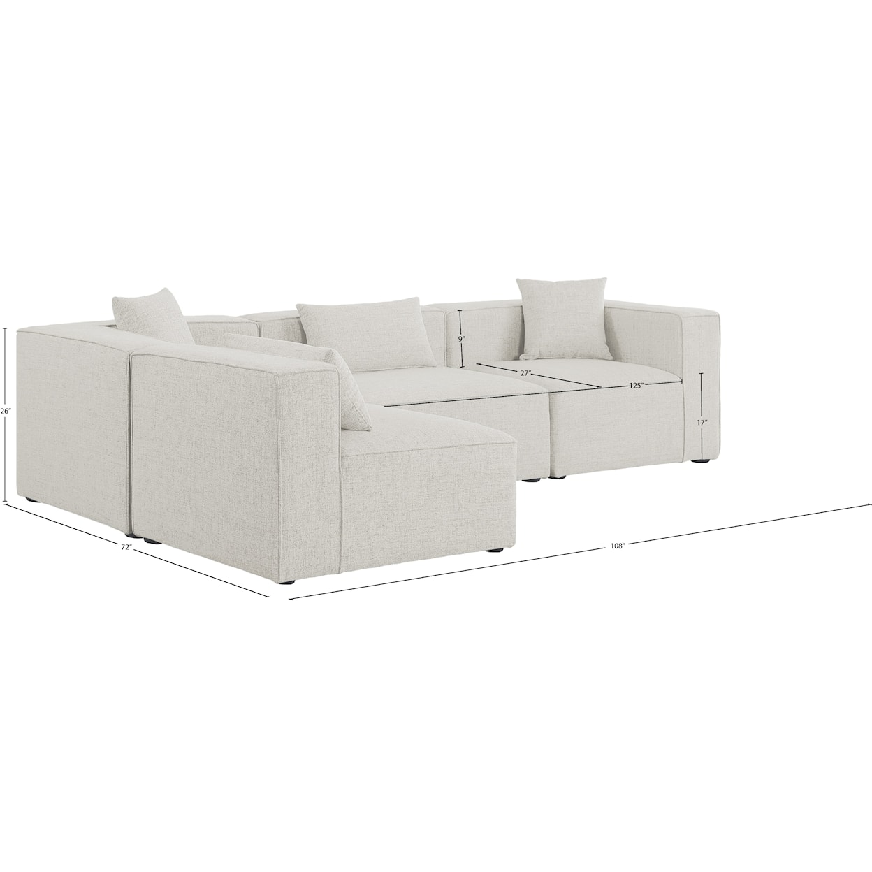 Meridian Furniture Cube Modular Sectional