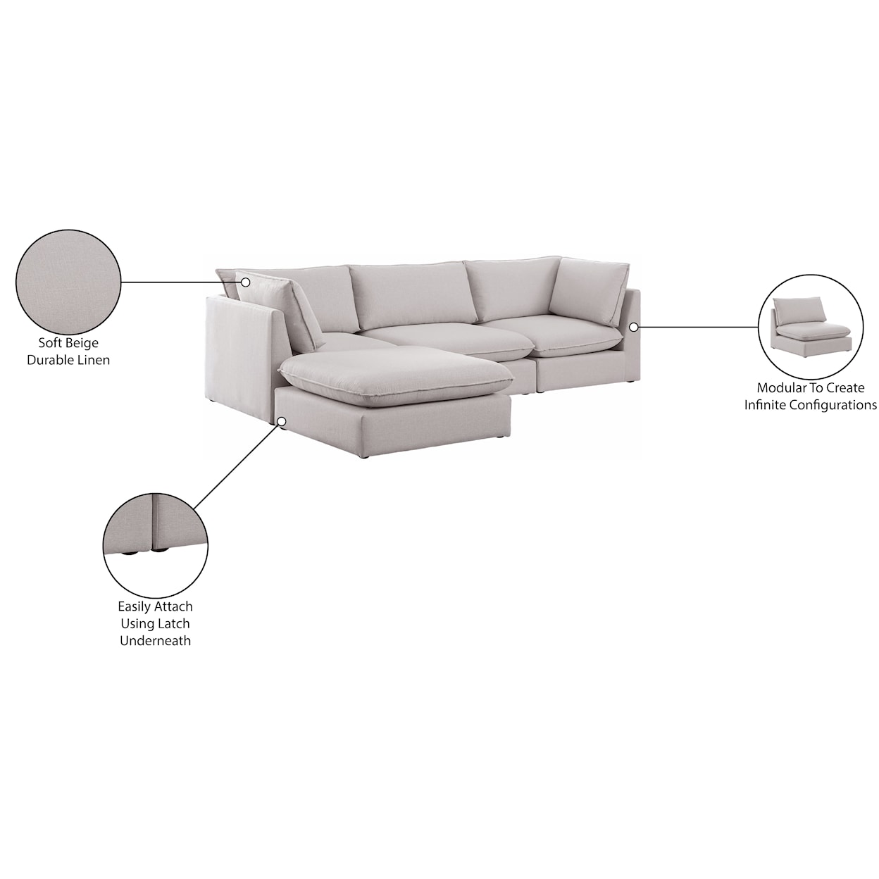 Meridian Furniture Mackenzie Modular Sectional