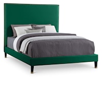 Harlie Green Velvet Full Bed