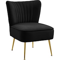 Tess Black Velvet Accent Chair
