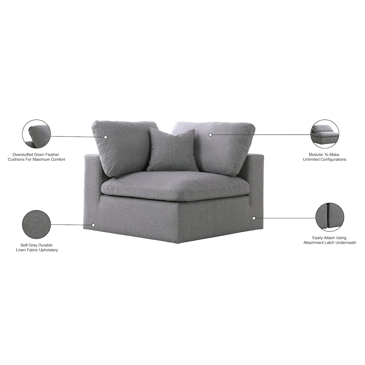 Meridian Furniture Serene Deluxe Comfort Modular Corner Chair