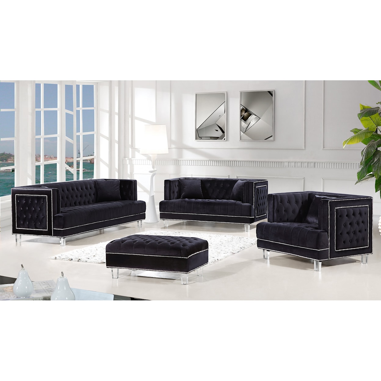 Meridian Furniture Lucas Ottoman