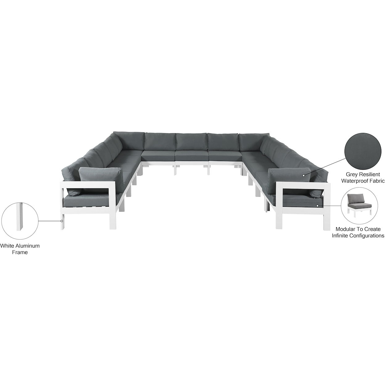 Meridian Furniture Nizuc Modular Sectional