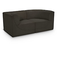 Ollie Brown Boucle Fabric Modular Sofa