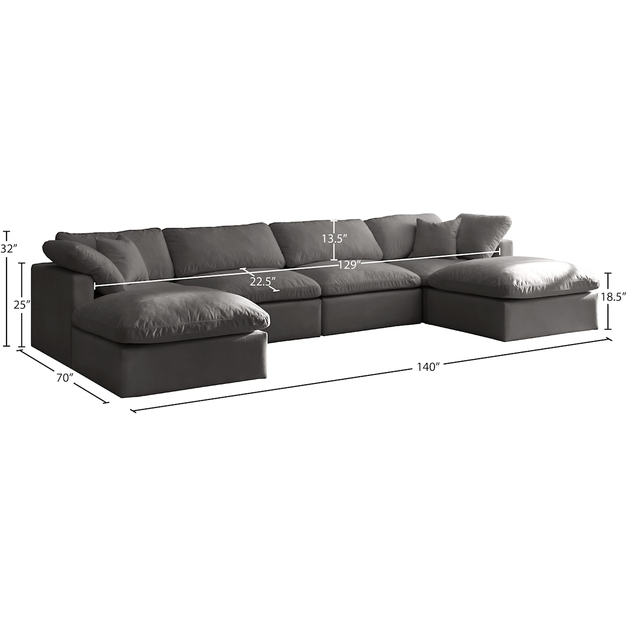 Meridian Furniture Plush Standard Comfort Modular Sectional