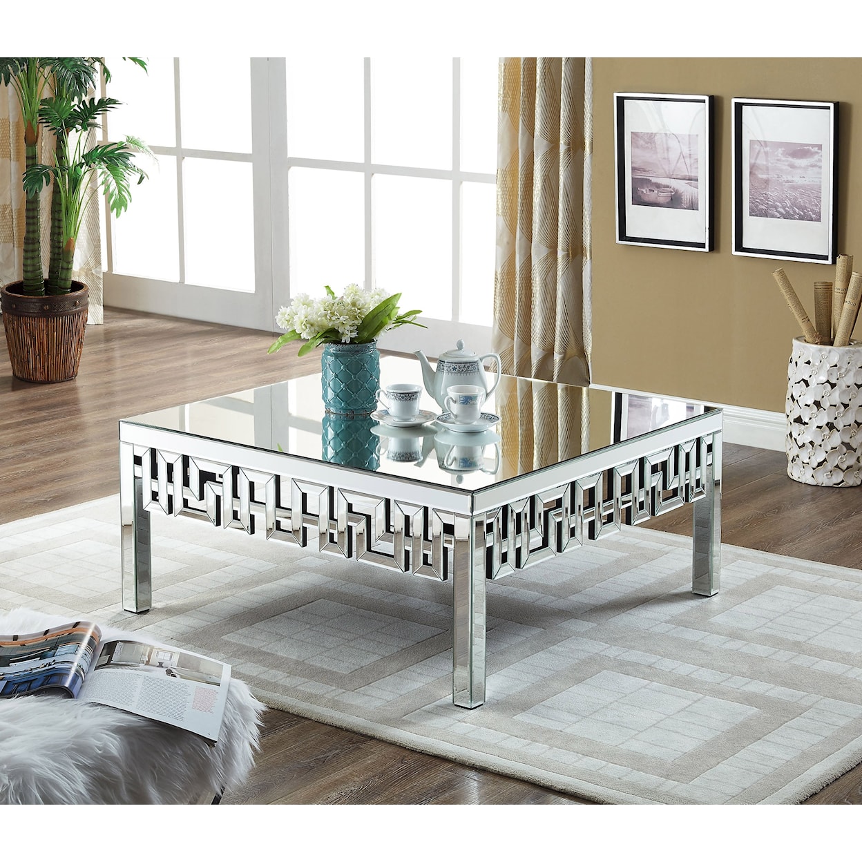 Meridian Furniture Aria Mirrored Coffee Table