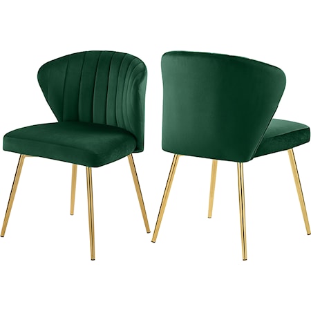 Green Velvet Dining Chair with Gold Legs