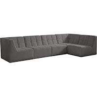 Relax Grey Velvet Modular Sectional