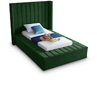 Kiki Green Velvet Twin Bed (3 Boxes)