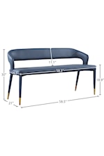 Meridian Furniture Destiny Contemporary Upholstered Navy Faux Leather Bench