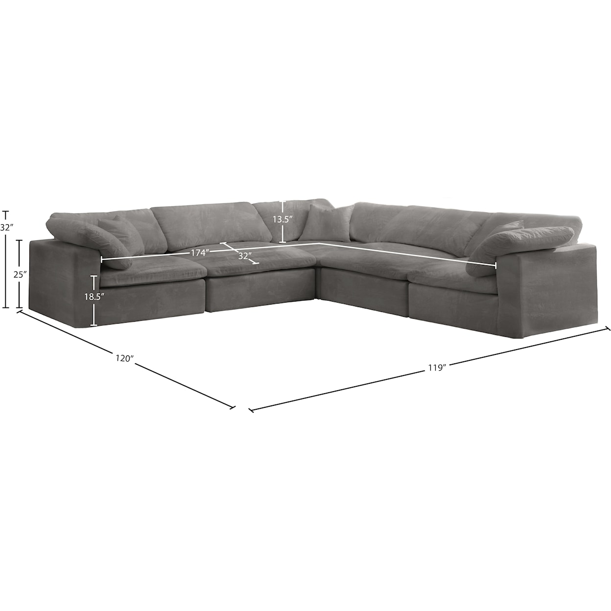 Meridian Furniture Cozy Comfort Modular Sectional