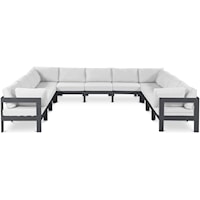 Nizuc White Water Resistant Fabric Outdoor Patio Modular Sectional